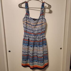 Multicolored Patterned Dress